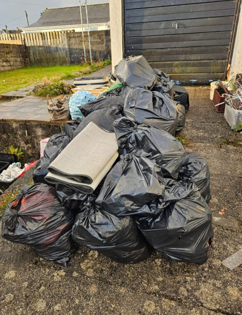 Clearances in Cornwall before removing rubbish from a garden in Penzance